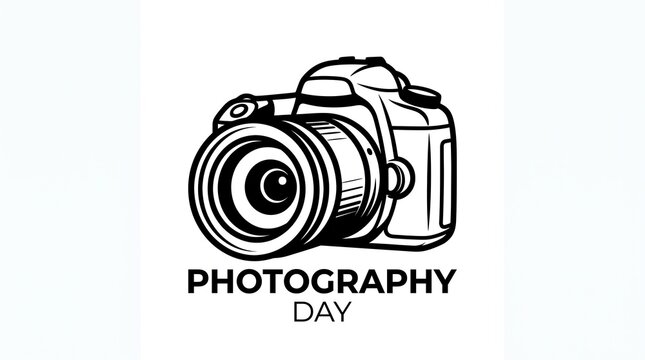Photography day celebration with camera illustration