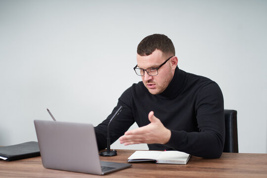 man filming video blog on camera for online followers. In social media, Influencer, new technology, communication and internet concept