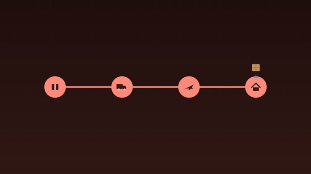 Animated Package tracking timeline steps salmon logistics loop