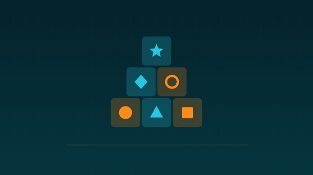 Animated Building blocks stacking education sea education loop