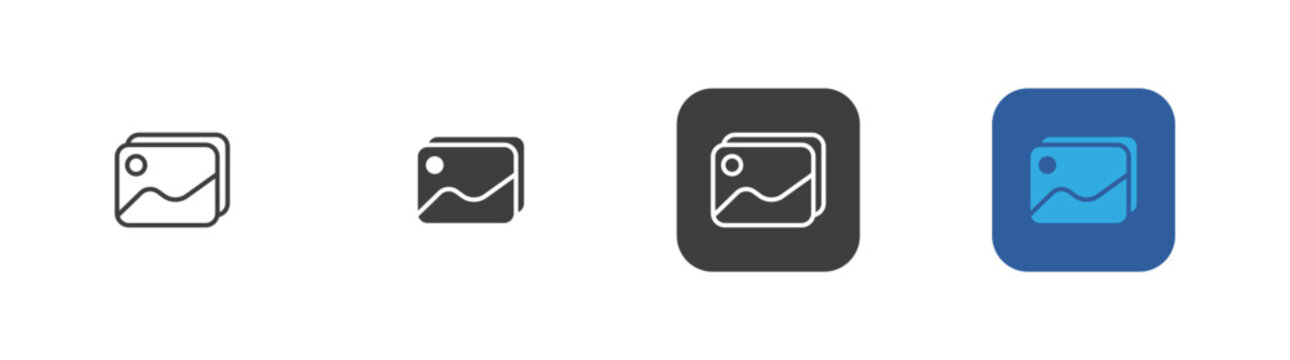 gallery simple icon multiple style set