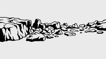 Cracked earth and rocks illustration © Cracker