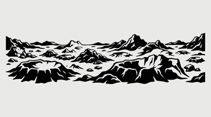 Fototapeta premium Cratered landscape panorama