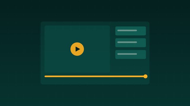 Animated Online course video player elearning teal education loop