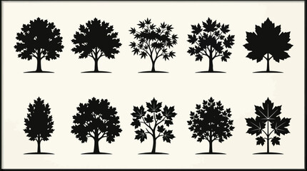 Collection of tree silhouettes © Corneto