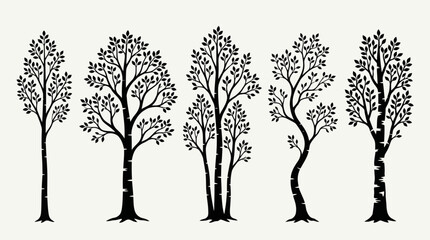 Decorative tree silhouettes collection © Cracker