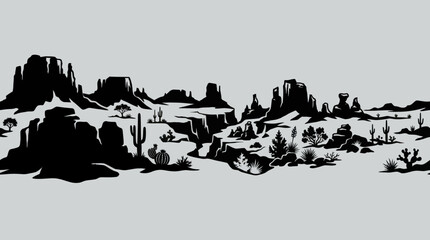 Obraz premium Desert landscape silhouette