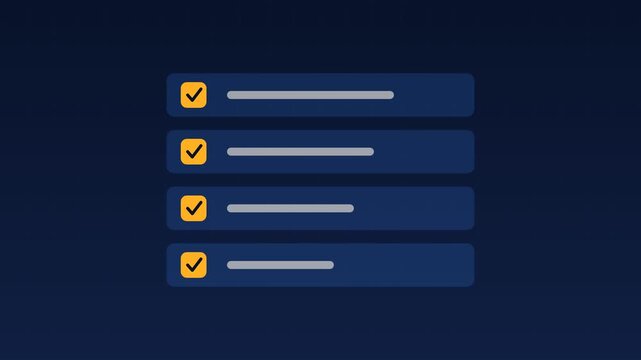 Animated Quiz checklist answers validated blue education loop