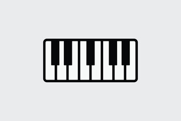 Fototapeta premium Piano keyboard icon, musical instrument symbol, flat vector illustration for music apps and design