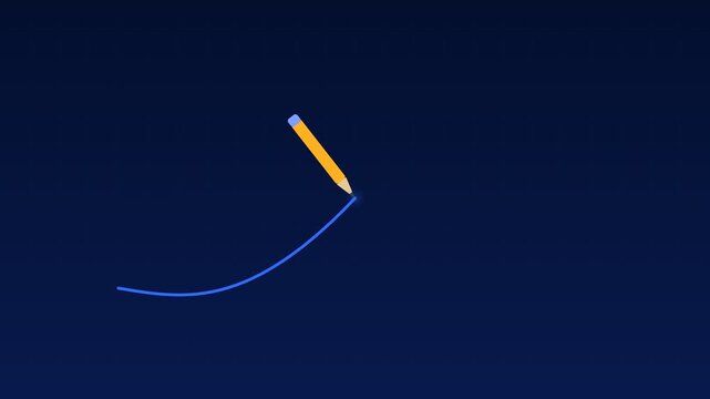 Animated Pencil drawing rising line learning cobalt education loop