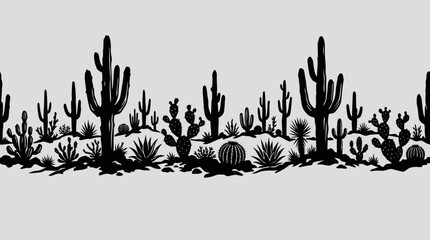 Desert silhouette border graphic © Dika