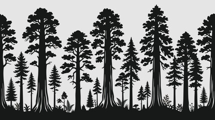 Diverse forest silhouette landscape © Ditanjay