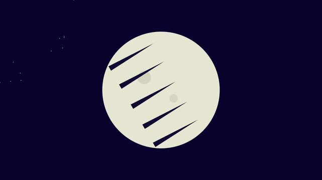 Abstract moon phase animation with geometric shadow overlay and dark minimalist 4k background