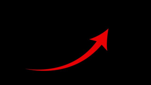 read curve arrow icon on transparent background. flat style. arrow icon for your web site design, logo, app, UNI. arrow indicated the direction symbol. curved arrow sign. 4k ..