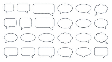 Fototapeta premium Collection of various speech bubbles and thought clouds for communication and dialogue