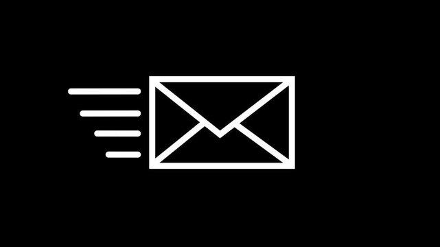 Mail inbox icon animation notification badge alert. Received message symbol for new Mail email message sending envelope icon animation