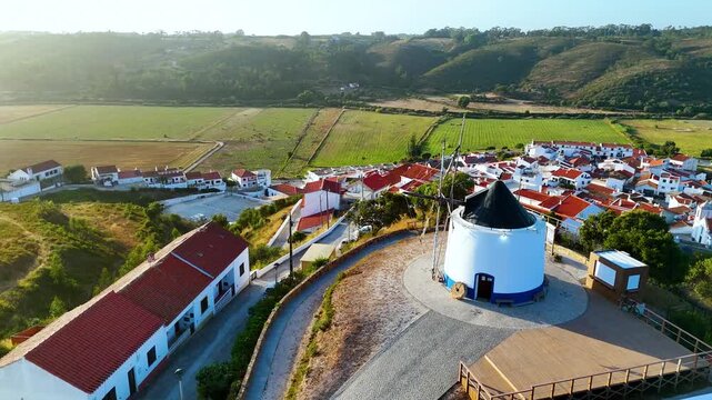 Aerial view of Odeceixe, a village in the municipality of Aljezur, Algarve, Portugal