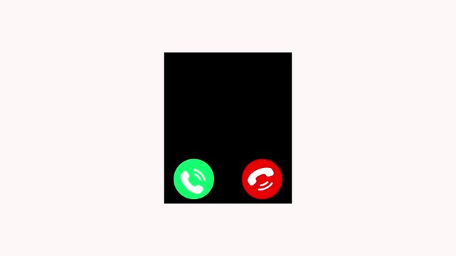 Incoming call ring icon animation on cyan background. phone ringing with incoming call animation.  modern phone call Incoming call phone icon you receive the message animated, incoming call
