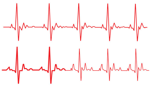 Heart beat pulse cardiogram icon featuring heartbeat ECG EKG wave, medical monitoring symbol, clean vector illustration for healthcare design