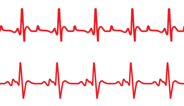 Heart beat pulse cardiogram icon featuring heartbeat ECG EKG wave, medical monitoring symbol, clean vector illustration for healthcare design