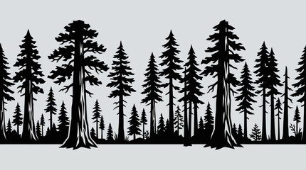 Forest silhouette landscape pattern © GabrielStudio