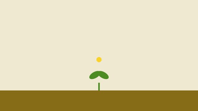 Minimalist 2 d animation of a sprouting plant growth cycle for eco-friendly concepts 4k nature seedling