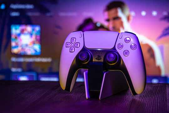 July 11, 2026, Odessa, Ukraine. Next Gen Gaming Controller with Background Art