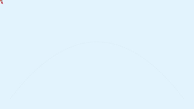 Minimalist red arrow arc motion on light blue animation 4k background, for business growth, and success concepts