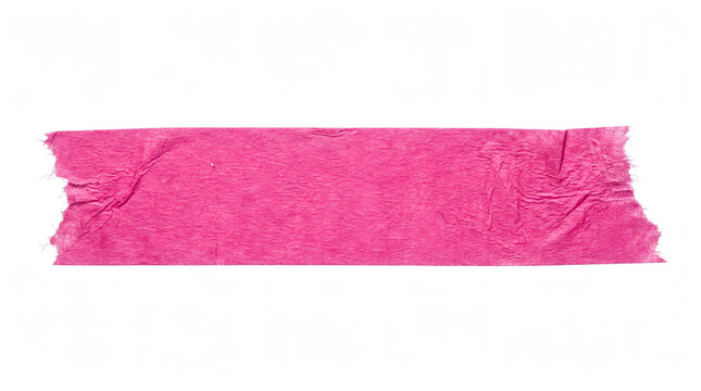 Ripped Pink Adhesive Gaffer Tape Isolated on White