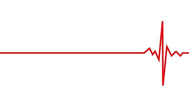 ECG graph, Heartbeat ecg electrocardiogram, pulse rate vector graph wave line. Ekg cardio heart beat cardiology frequency monitor animated on transparent background.