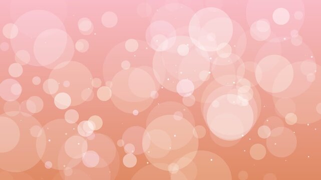 Abstract soft peach bokeh circles overlay with floating light particles