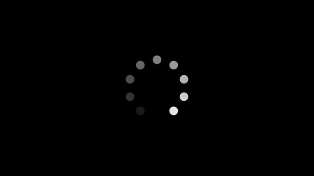 Loading wheel animation. Lower Third Animated spinning load icon with alpha layer transparent background