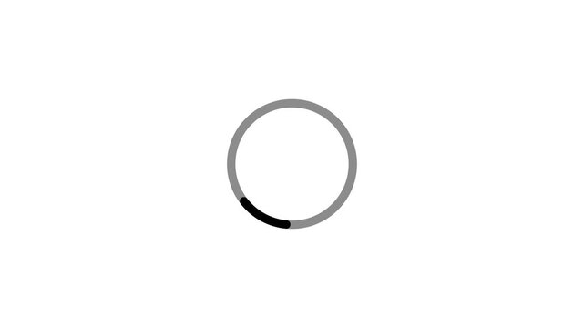 Loading wheel animation. Lower Third Animated spinning load icon with alpha layer transparent background