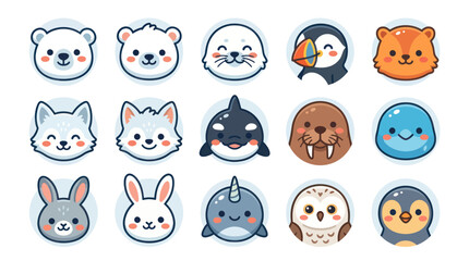 Cute animal faces collection © Iyan