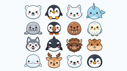 Cute arctic animals collection © Jean