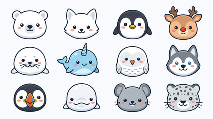 Cute arctic animals collection © Jean