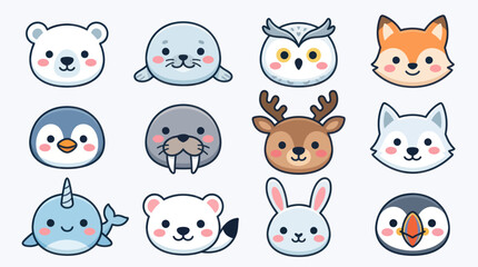 Cute cartoon animal faces collection © KaskusLabs