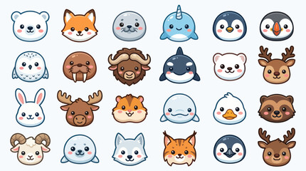 Cute cartoon animal faces collection © KaskusLabs