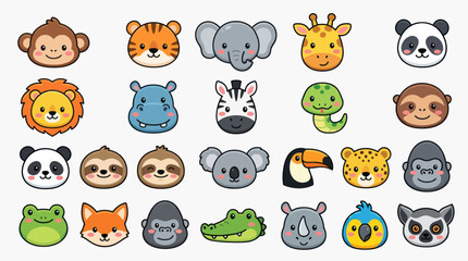 Cute cartoon animal faces collection © KaskusLabs