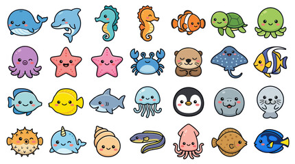 Cute cartoon marine life collection © KingShawn