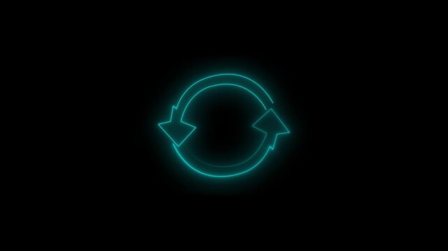 Business arrow icon animation. Neon progress arrow animation.