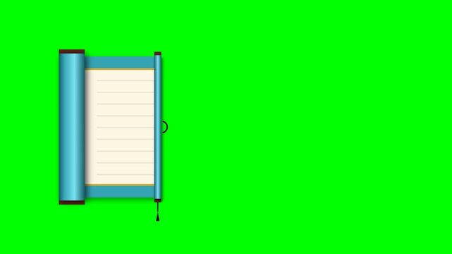 Blue chinese scroll paper mockup with blank space for text