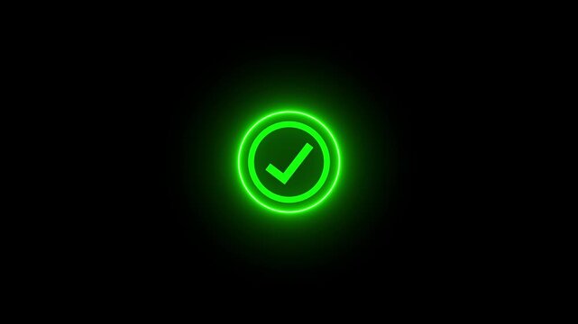 Animated of Check mark symbol. Success, accepted. Tick mark icon animation. Check mark icon, right mark icon, approved sign, Check mark symbol on black ..