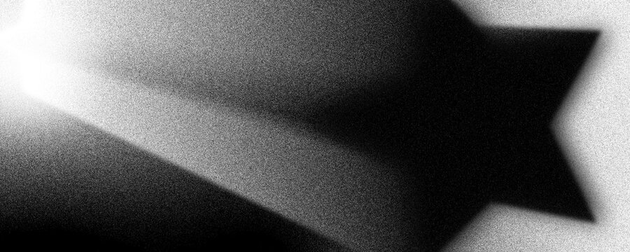 Abstract high contrast black and white grain starburst background, minimalist retro grunge grit overlay
