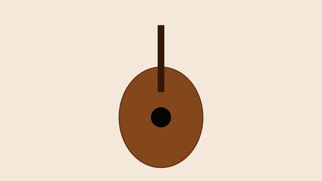 Minimalist pendulum motion animation, simple brown circle swinging 4k