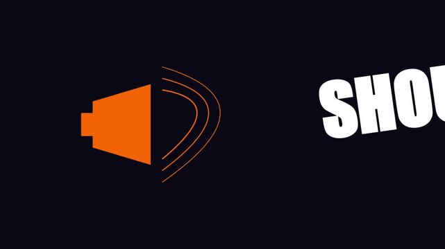 Minimalist speaker animation with pulsing sound waves for audio and media interface 4k volume