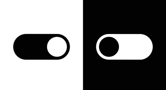 Vector illustration of toggle switch icon set, ui element for mobile app and web design on a transparent background
