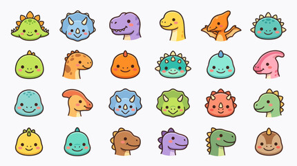 Cute dinosaur collection illustration © Miko