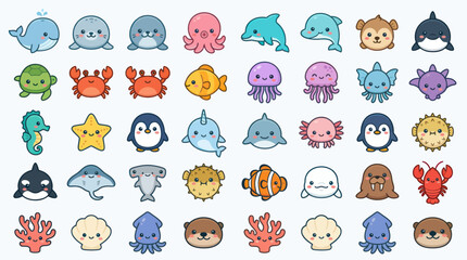 Cute marine animal collection © Golden