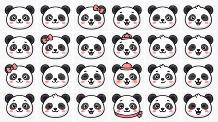Cute panda faces collection © Verilux